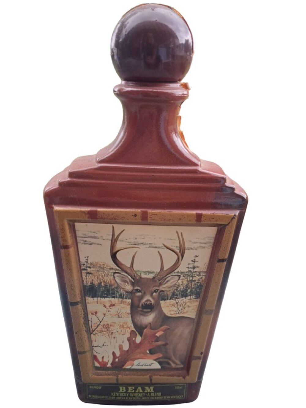 Vintage Jim Beam White Tailed Deer Lockhart Ceramic Whiskey Decanter 750ml Empty